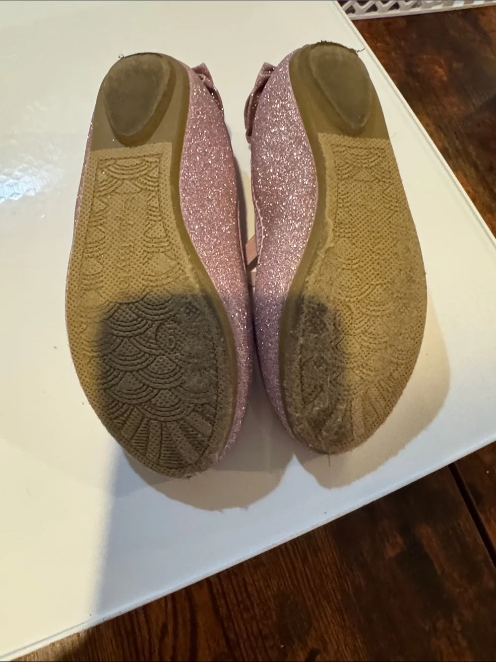 Sparkly Pink Mary Jane Flats with Bow for Girls